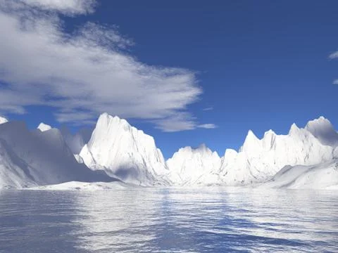 Ice mountain in water Stock Illustration