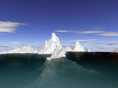 Ice mountain in water Stock Illustration