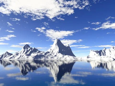 Ice mountain in water Stock Illustration