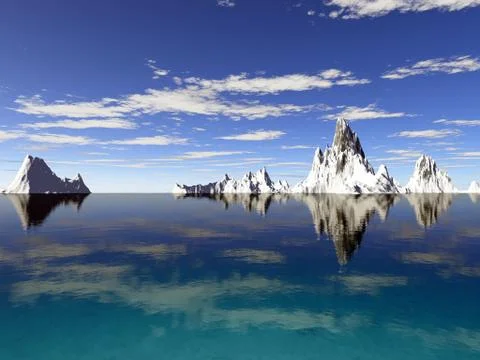 Ice mountain in water Stock Illustration