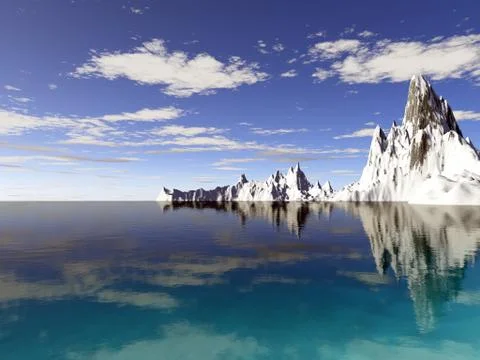 Ice mountain in water Stock Illustration