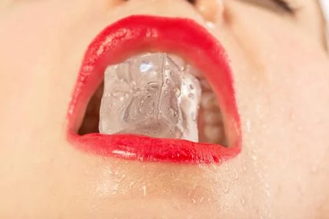 Ice in mouth Foto stock