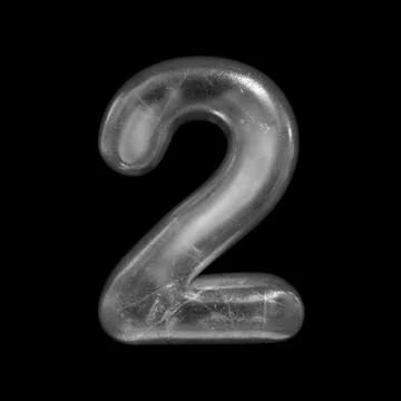 Ice number 2 -  3d Winter digit - Suitable for Nature, Winter or Christmas re Illustrazione stock