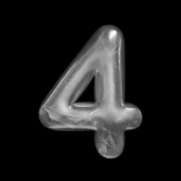 Ice number 4 -  3d Winter digit - Suitable for Nature, Winter or Christmas re Stock Illustration