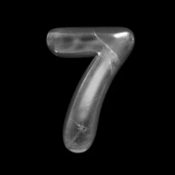 Ice number 7 -  3d Winter digit - Suitable for Nature, Winter or Christmas re Stock Illustration
