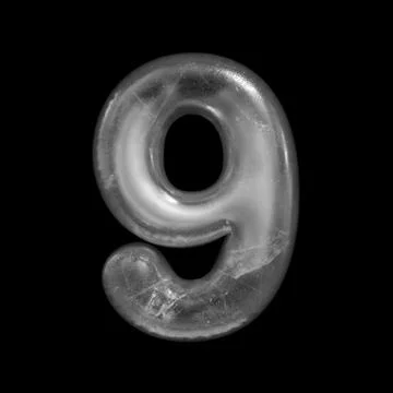 Ice number 9 -  3d Winter digit - Suitable for Nature, Winter or Christmas re Stock Illustration