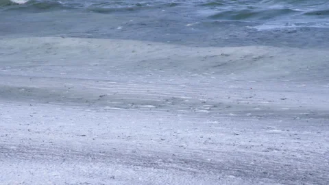 Ice ocean winter ocean river ripples shore Vidéo 258632399