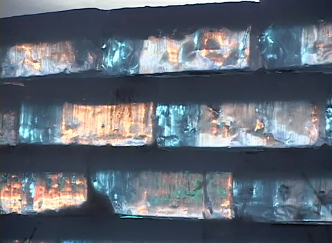 Ice Palace dusk 2, unique ice block construction, colorful changing lights Stock Footage 296344211