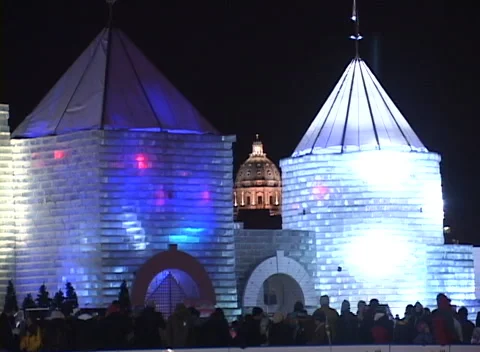 Ice Palace light show ice rink 6, very colorful changing, flashing lights Video stock 296345871