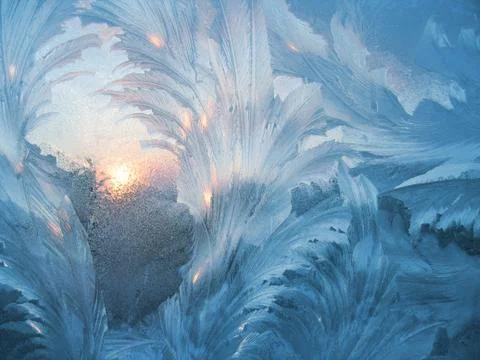 Ice pattern and sun Stock Photos