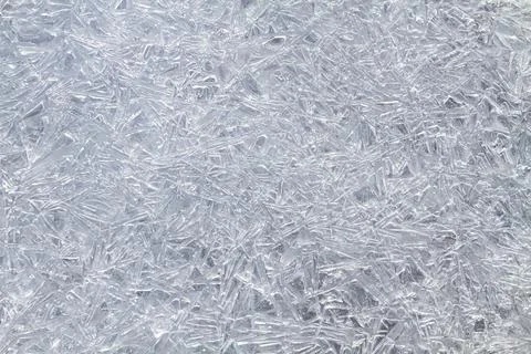 Ice pattern consisting of frozen ice crystals Stock Photos