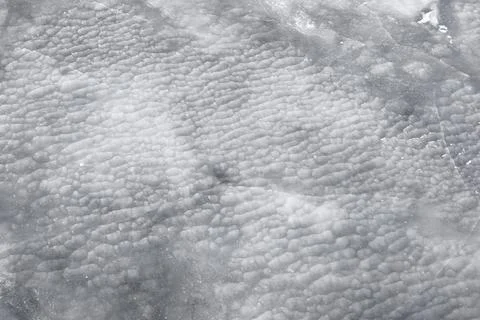 Ice pattern on a frozen surface Saint Lawrence River Province of Quebec Canada Stock Photos
