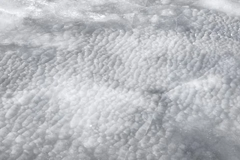 Ice pattern on a frozen surface Saint Lawrence River Province of Quebec Canada Stock Photos