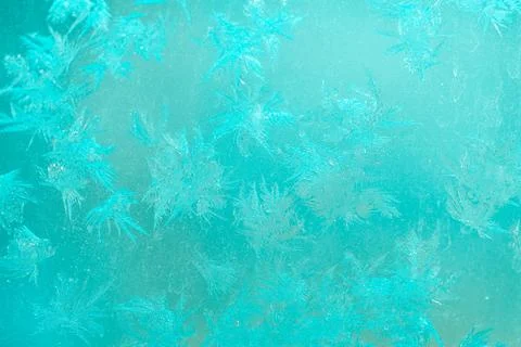 Ice Pattern on window in Winter time Stock Photos