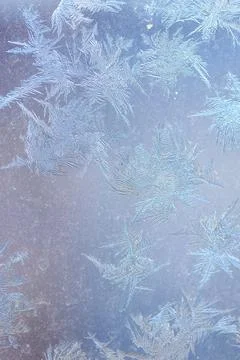 Ice Pattern on window in Winter time Stock Photos