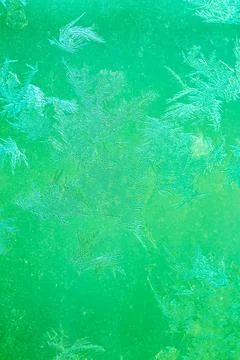Ice Pattern on window in Winter time Stock Photos