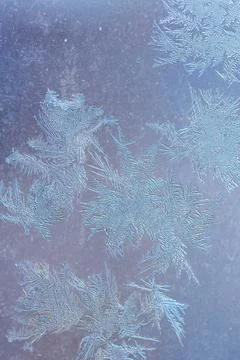 Ice Pattern on window in Winter time Stock Photos