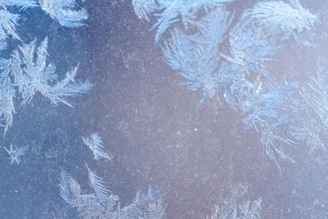 Ice Pattern on window in Winter time Stock Photos
