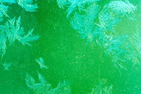 Ice Pattern on window in Winter time Stock Photos