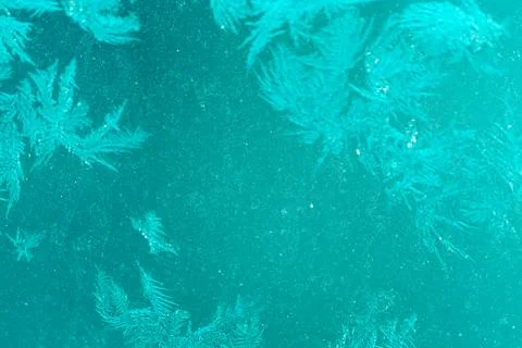 Ice Pattern on window in Winter time Stock Photos