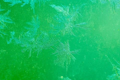 Ice Pattern on window in Winter time Stock Photos