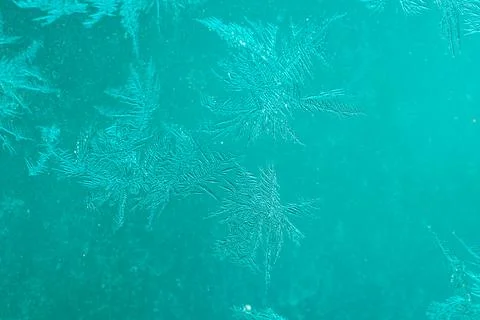 Ice Pattern on window in Winter time Stock Photos