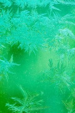Ice Pattern on window in Winter time Stock Photos