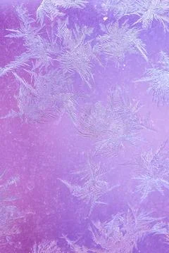 Ice Pattern on window in Winter time Stock Photos