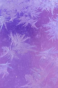 Ice Pattern on window in Winter time Stock Photos