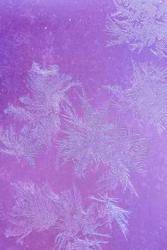 Ice Pattern on window in Winter time Stock Photos