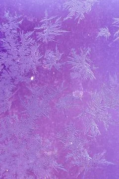 Ice Pattern on window in Winter time Stock Photos