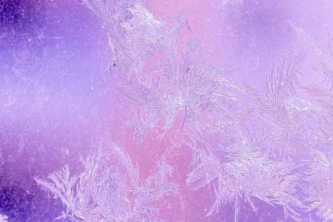 Ice Pattern on window in Winter time Stock Photos