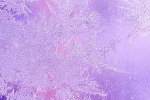 Ice Pattern on window in Winter time Stock Photos