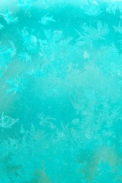 Ice Pattern on window in Winter time Stock Photos