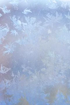 Ice Pattern on window in Winter time Stock Photos