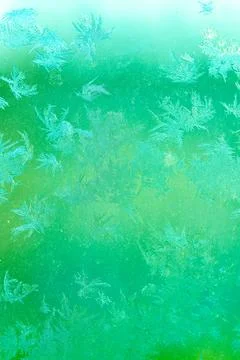 Ice Pattern on window in Winter time Stock Photos