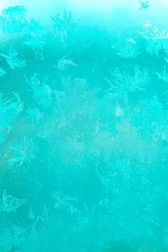 Ice Pattern on window in Winter time Stock Photos