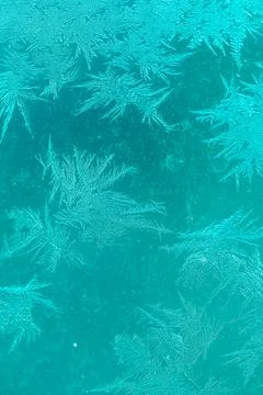 Ice Pattern on window in Winter time Stock Photos