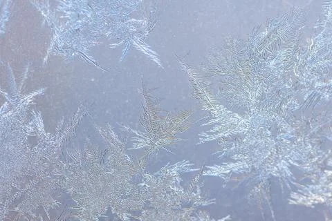 Ice Pattern on window in Winter time Stock Photos