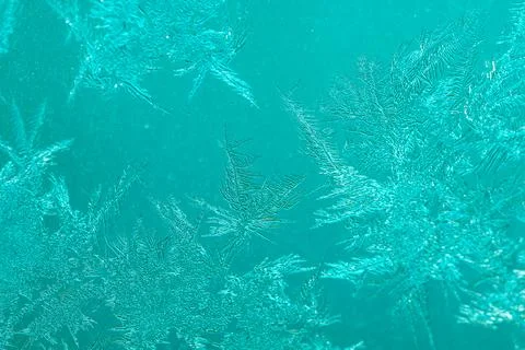 Ice Pattern on window in Winter time Stock Photos