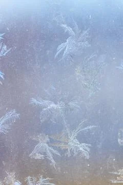 Ice Pattern on window in Winter time Stock Photos