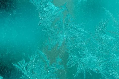 Ice Pattern on window in Winter time Stock Photos