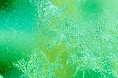Ice Pattern on window in Winter time Stock Photos