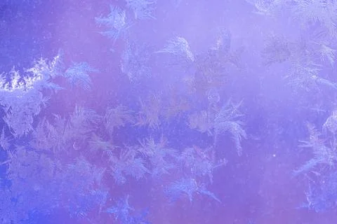 Ice Pattern on window in Winter time Stock Photos
