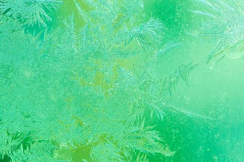 Ice Pattern on window in Winter time Stock Photos