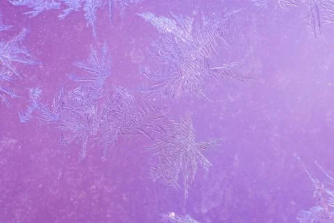 Ice Pattern on window in Winter time Stock Photos