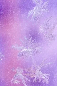 Ice Pattern on window in Winter time Stock Photos