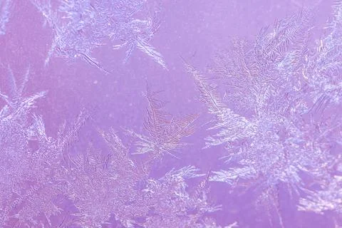 Ice Pattern on window in Winter time Stock Photos