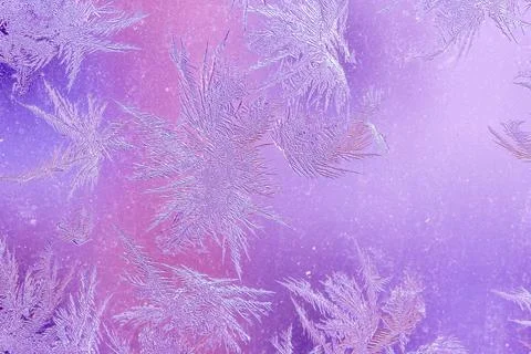 Ice Pattern on window in Winter time Stock Photos