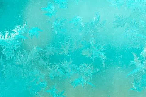 Ice Pattern on window in Winter time Stock Photos
